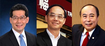 (左起) 香港特別行政區(qū)商務及經濟發(fā)展局局長蘇錦梁先生、周大福珠寶集團有限公司董事總經理黃紹基先生、六福集團主席及行政總裁黃偉常先生