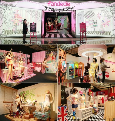 芬狄詩POP UP STORE藝術(shù)概念店，夢幻甜美的Dreaming Girl，活力率性的模特在演繹Sisterhood、森女精靈的New Naturals田園夢境、Lucie's World悅動的魔幻世界展區(qū)